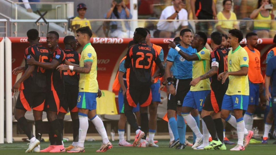 Colombia empató 1 a 1 con Brasil y lo dejó segundo en su grupo: habrá un tremendo duelo con Uruguay