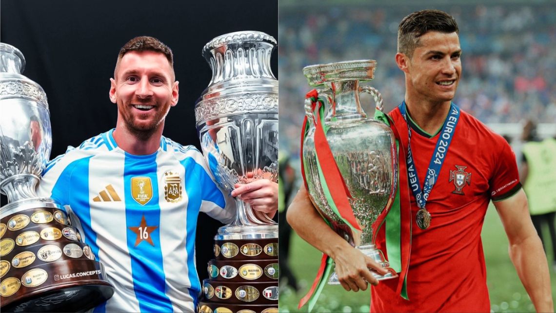 Messi vs. Cristiano Ronaldo: cuántos títulos le saca de ventaja el argentino al portugués luego de conquistar la Copa América 2024