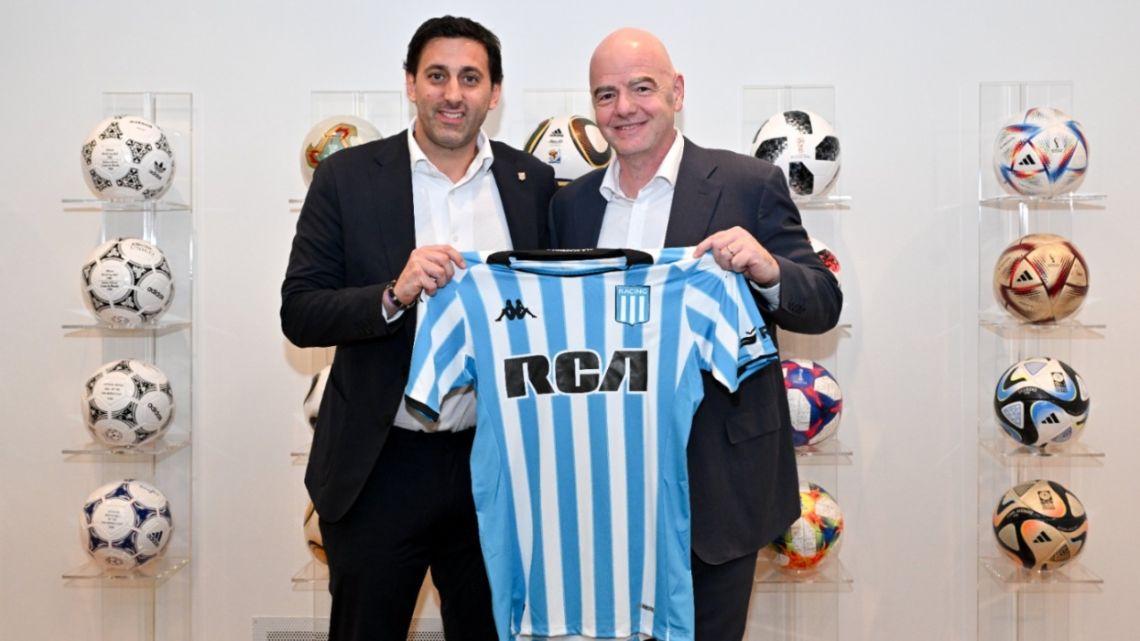 Racing a la expectativa: Diego Milito se reunió con Gianni Infantino en la sede principal de la FIFA