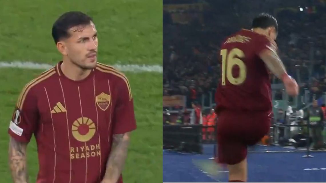 ¿Un guiño a Boca?: el agresivo gesto de Paredes al ser reemplazado por el técnico de la Roma
