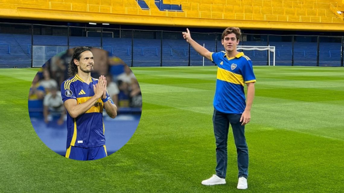 Colapinto también sufrió la eliminación de Boca: incendió las redes sociales con una chicana hacia Edinson Cavani