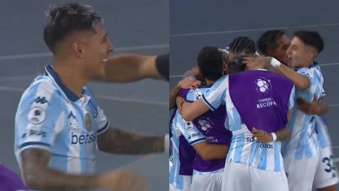 Zaracho enloquece a toda la Academia: así fue el primer gol de Racing por la Recopa Sudamericana