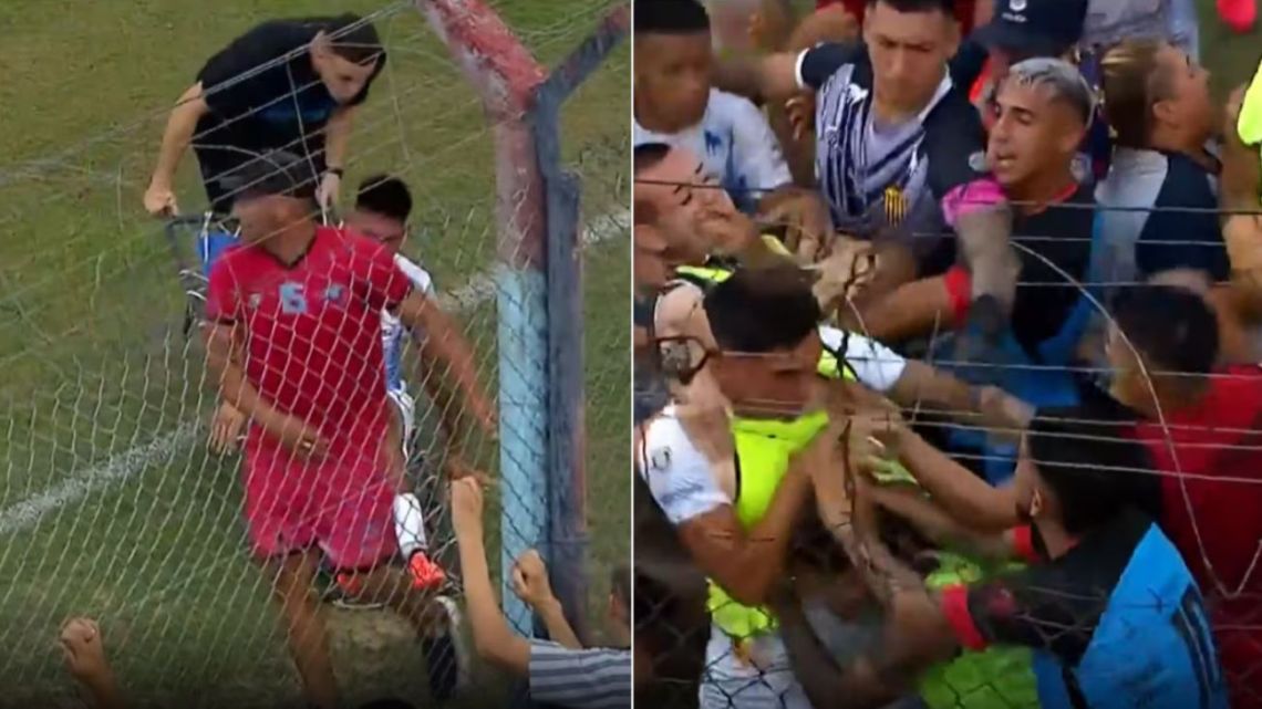 Un camillero de Brown de Adrogué tiró al piso a un jugador rival y desató una batalla campal