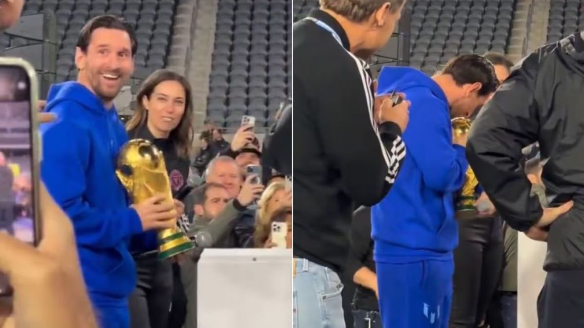 La conmovedora reacción de Messi cuando se reencontró con la auténtica Copa del Mundo