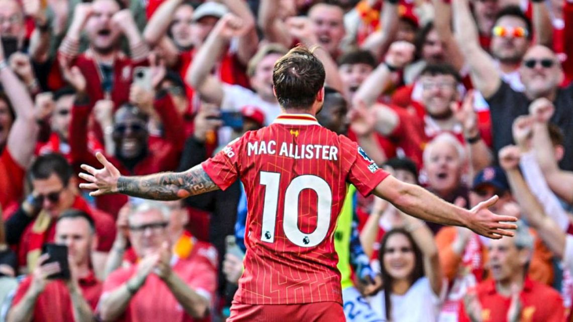 El Liverpool de Mac Allister goleó al Tottenham y se consagró campeón de la Premier League