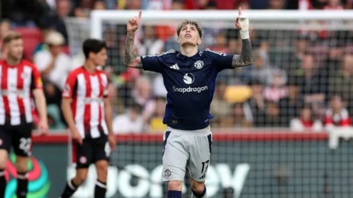 Así fue el golazo de Garnacho en la derrota del Manchester United ante Brentford